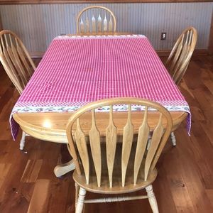 2 Vintage Cherry checked embroidered table cloths